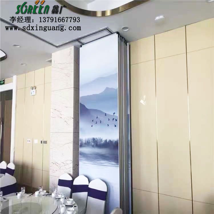 山東酒店活動(dòng)隔斷，吊軌道隔斷工程